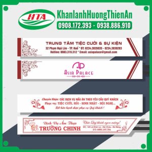 Customized chopstick wrappers for wedding venues