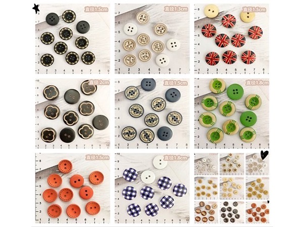 Engraved wooden buttons