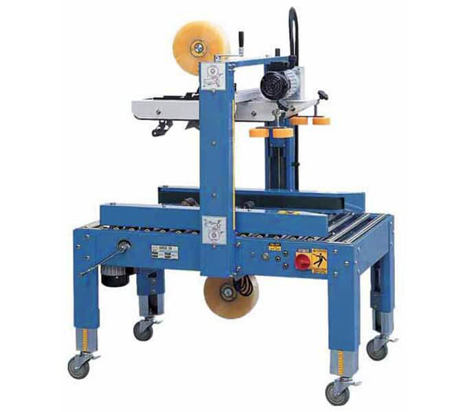 Carton sealing machine with side belt drive
