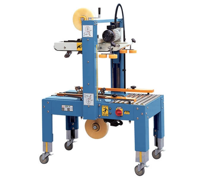 Carton sealing machine with top-and-bottom belt drive