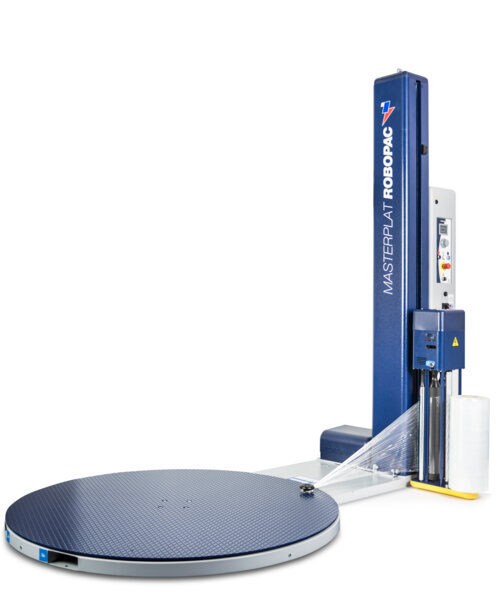 Rotary arm stretch wrapping machine