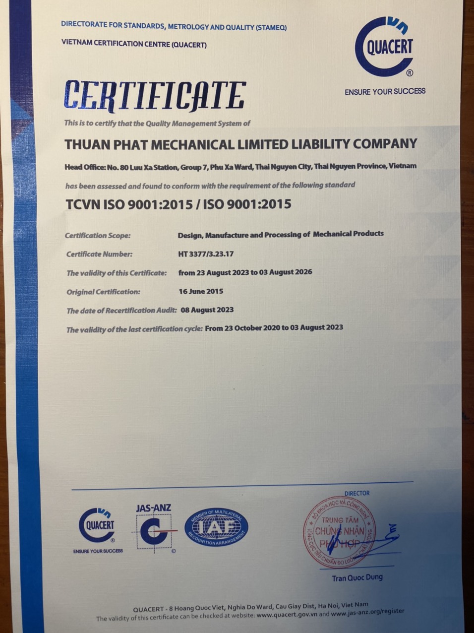 Certification