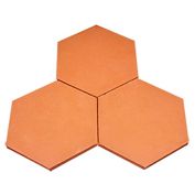 Hexagonal terracotta tile