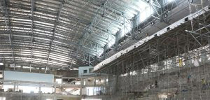 Fabrication of multipurpose sports hall structures
