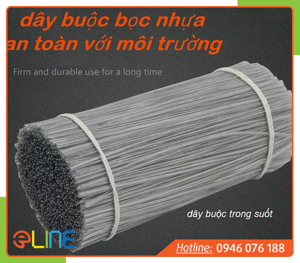 Clear plastic coated binding wire