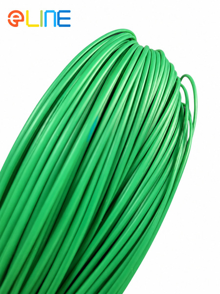 Green coreless twist tie rolls