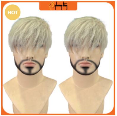 White dyed long men toupee