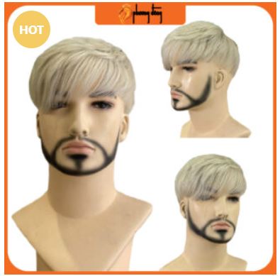 White dyed fashion men toupee