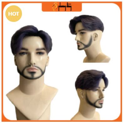 Curly and dyed bulging toupee