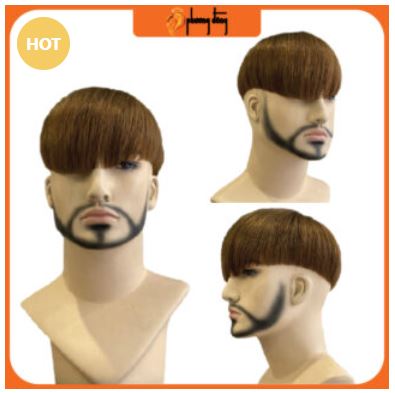 Dyed slanted men toupee