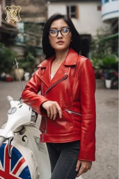 Women leather Biker jacket