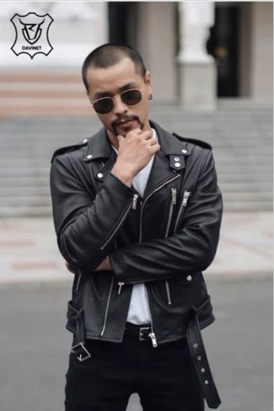 Men leather Biker jacket