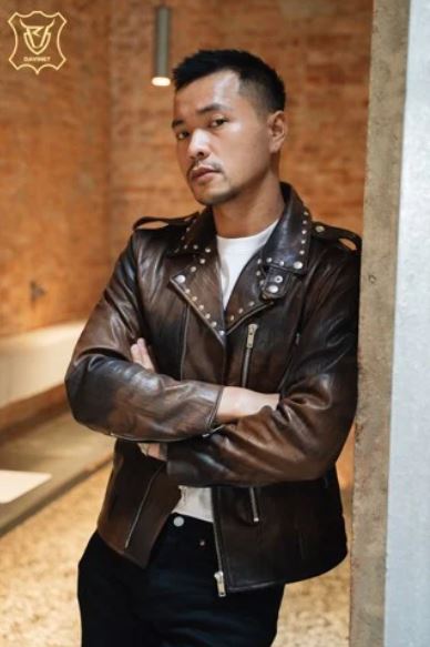 Men leather Biker jacket