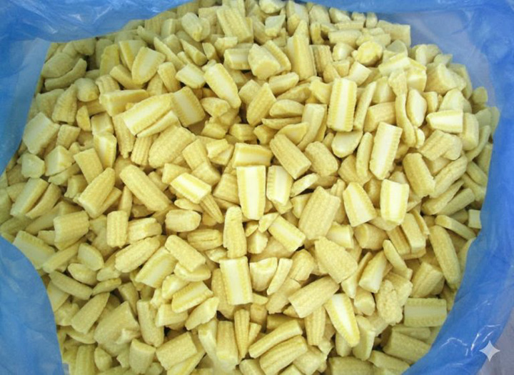 Frozen split corn