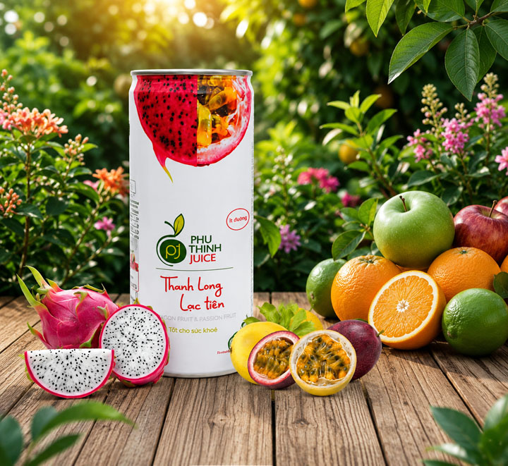 Dragon fruit and passion fruit juice