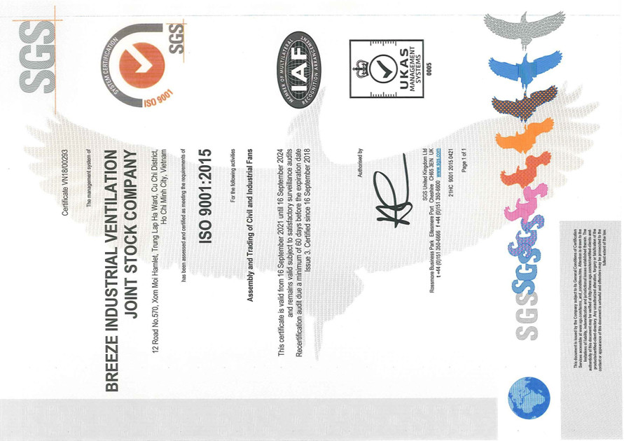 ISO 9001:2015 certification
