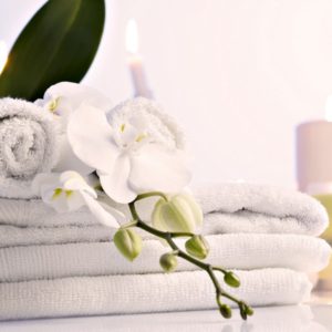 White spa towel