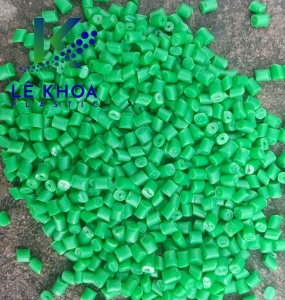 Green HDPE plastic pellets