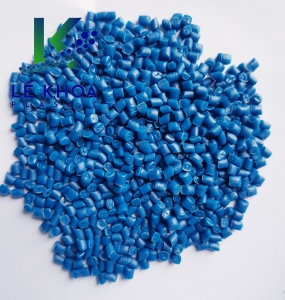 Blue HDPE plastic pellets