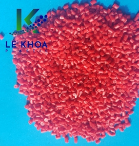 Red HDPE plastic pellets