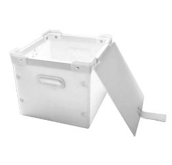 White PP corrugated box with lid