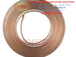 Coiled copper gas pipe