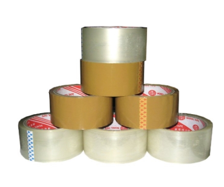 Clear and brown packing tape