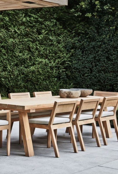 Wooden table & chair