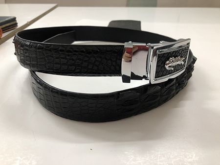 Crocodile leather belt