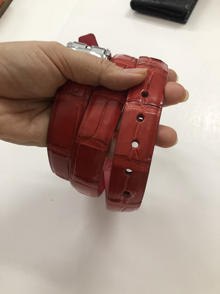 Crocodile leather belt
