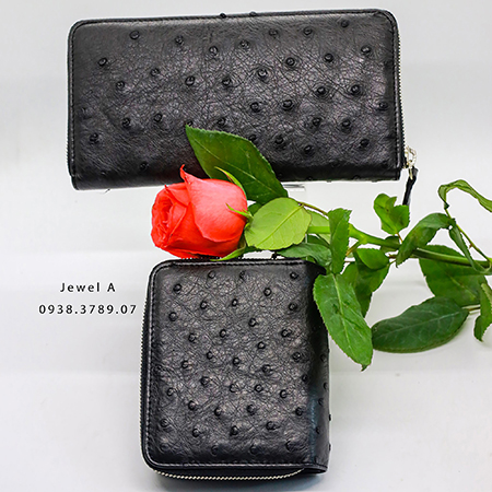 Ostrich leather men’s wallet