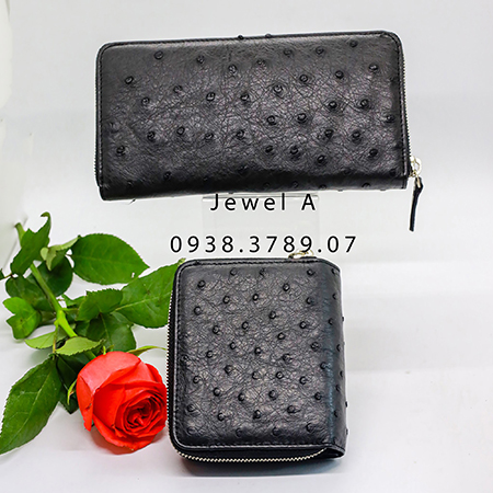 Ostrich leather men’s wallet