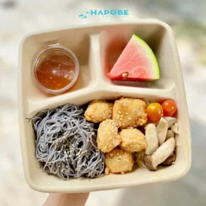 3-compartment bagasse food containers