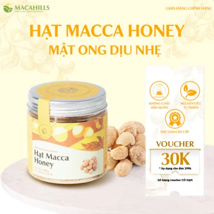 Maca Hills honey flavored macadamia nuts, 100g box