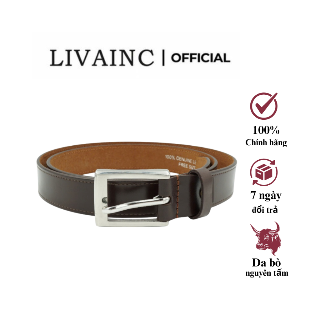 LIVAINC genuine leather belt with automatic buckle