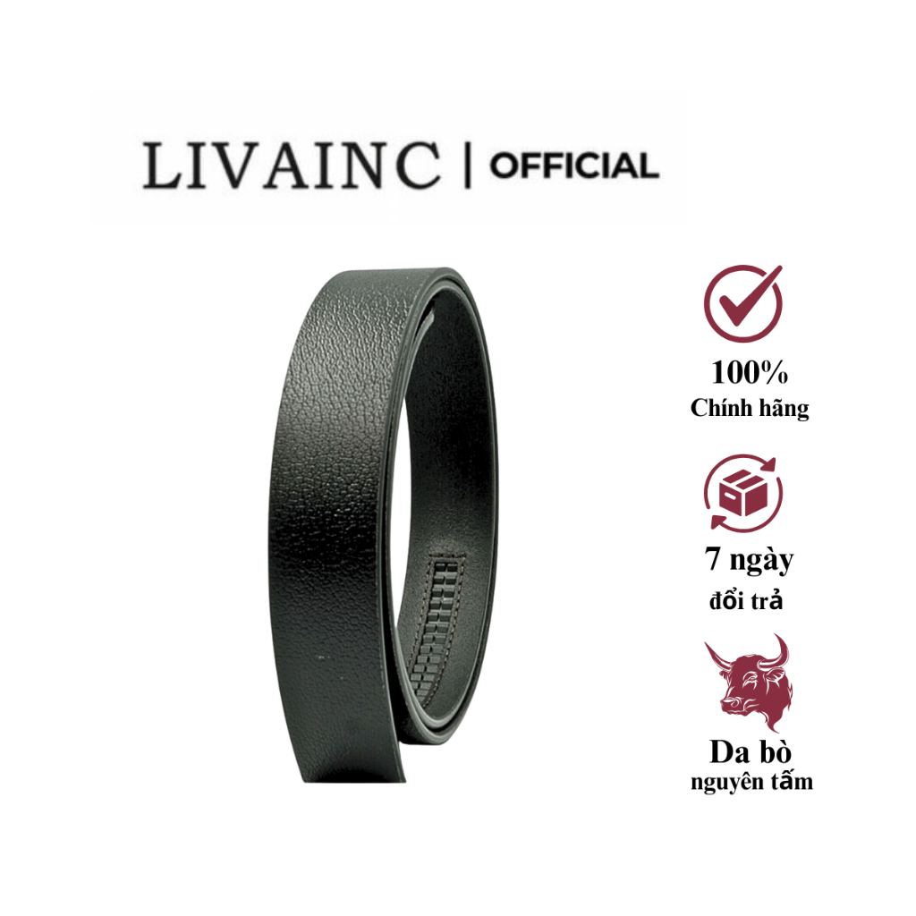 LIVAINC genuine leather belt with automatic buckle