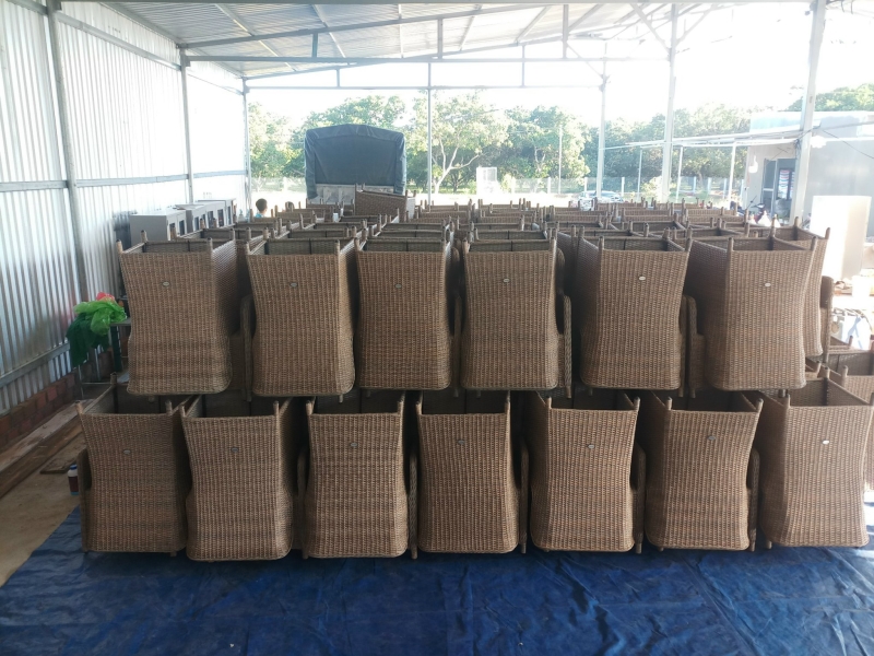 Poly rattan tables & chairs