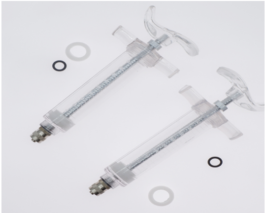 Dispensed plastic syringe