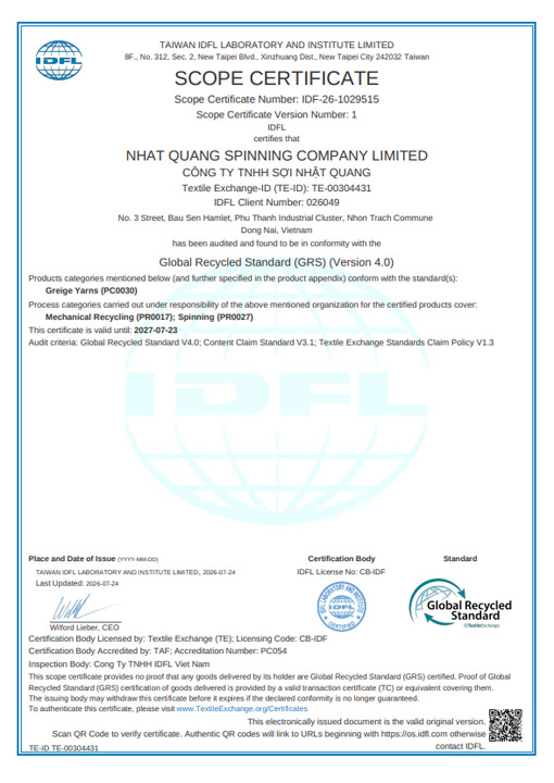 GRS certificate