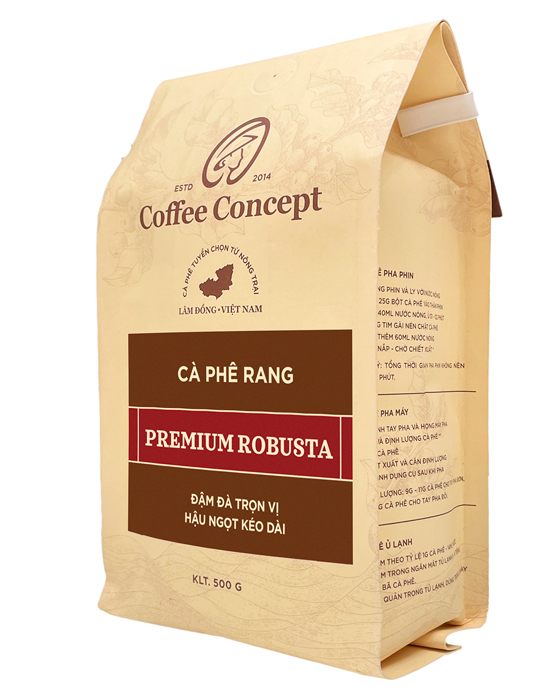 Premium Robusta roasted coffee (250g-500g pack)