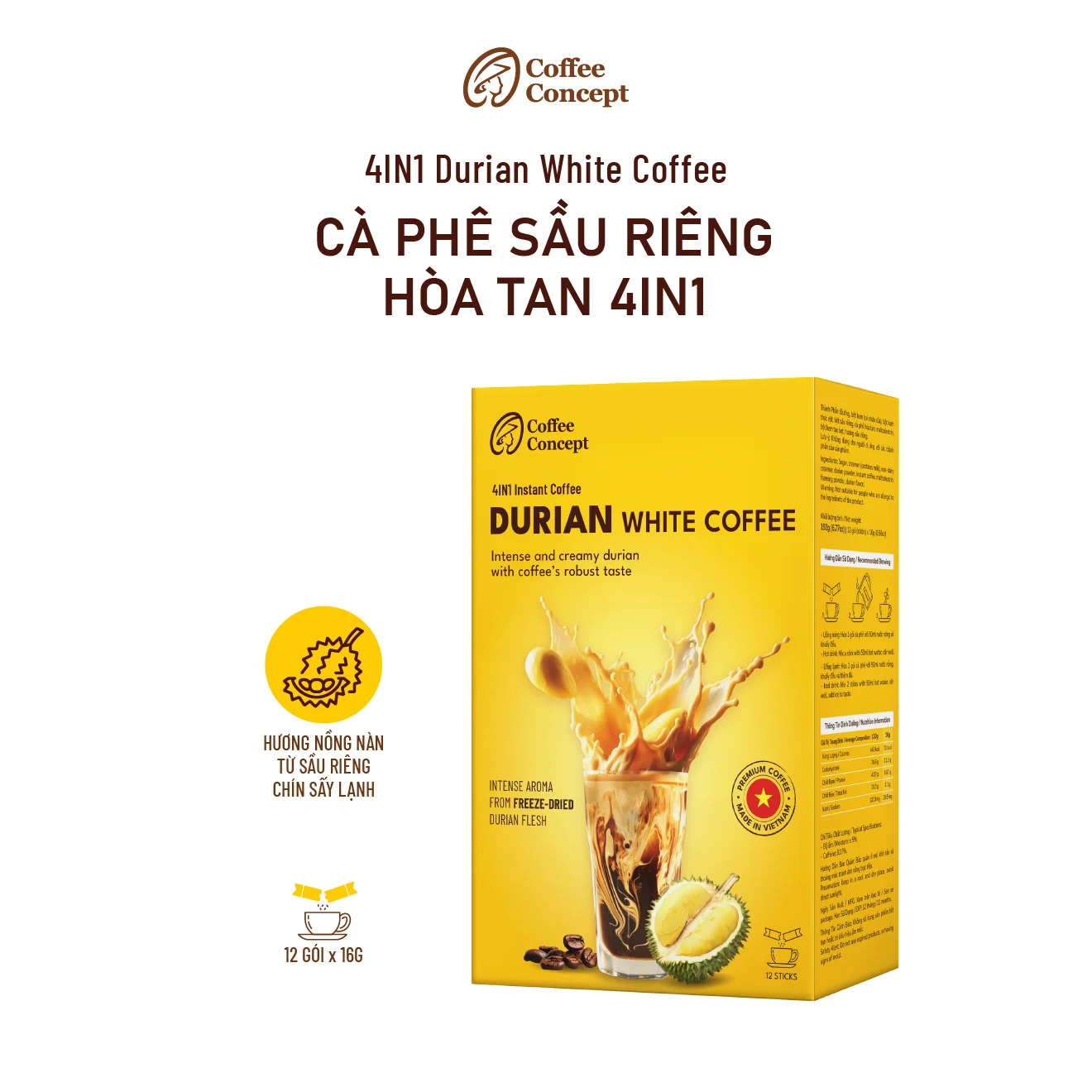 Instant durian coffee