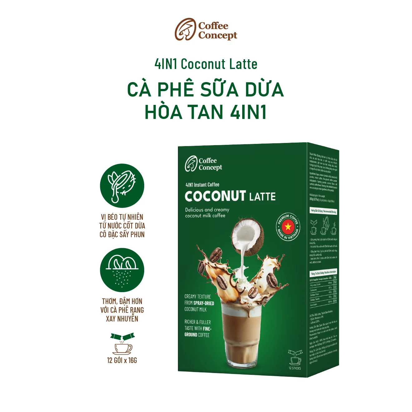 4in1 instant coconut milk coffee