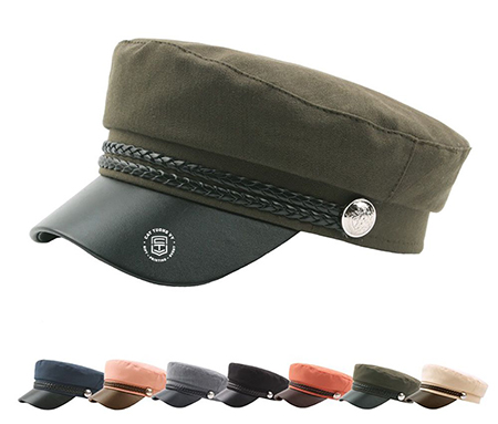 Leather detailed cap