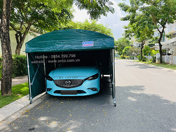 Mobile sliding canopy for car