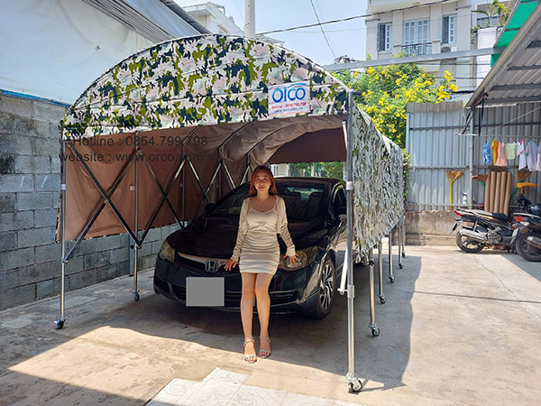 Mobile sliding canopy for car