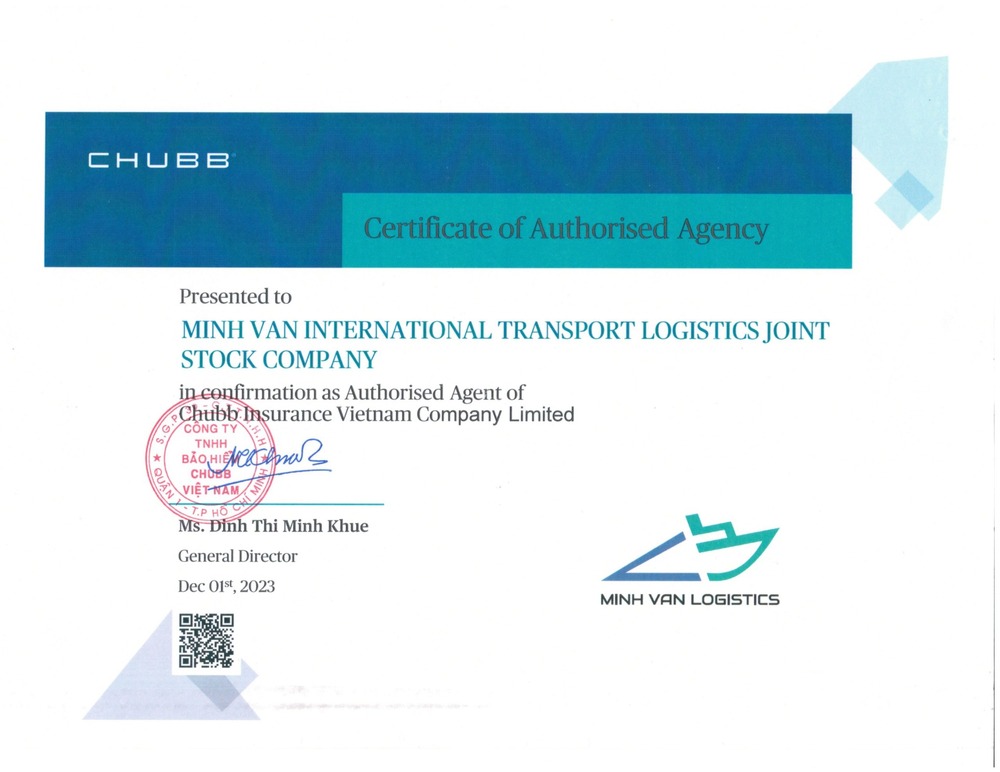 Chubb Authorized Agent Certificate