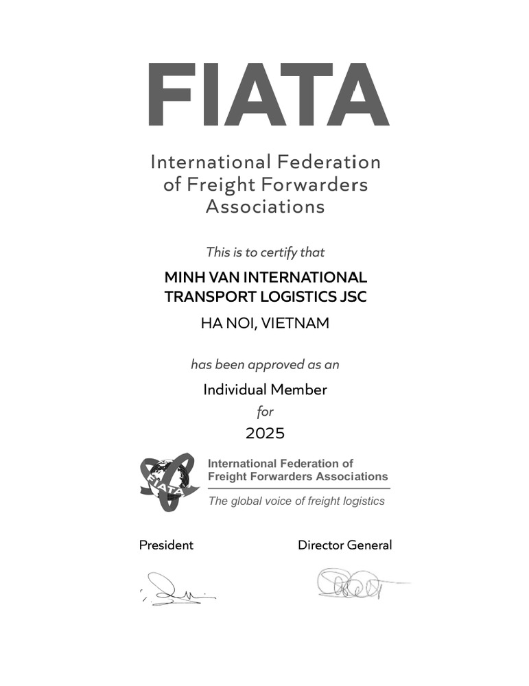 FIATA Membership Certificate 2025