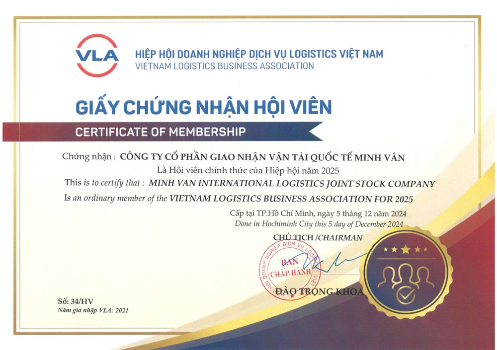 VLA Membership Certificate 2025