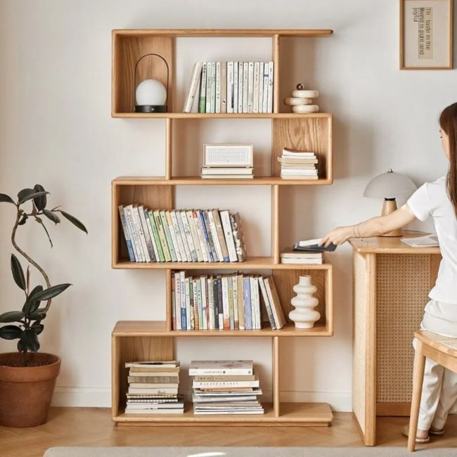 Wooden bookshelf