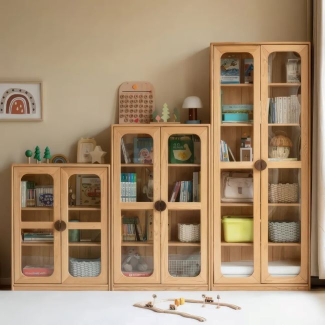 Wooden shelves